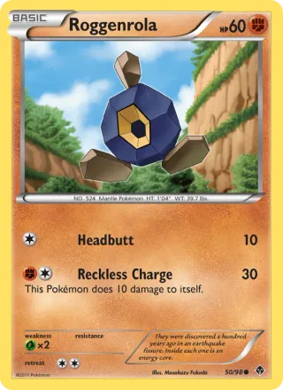 Roggenrola #50 · Emerging Powers Pokémon card
