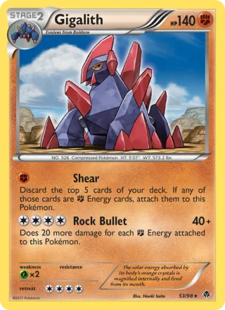 Gigalith #53 · Emerging Powers Pokémon card