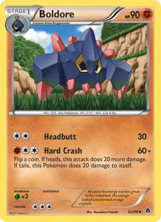 Boldore #52 · Emerging Powers Pokémon card