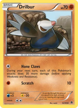 Drilbur #54 · Emerging Powers Pokémon card