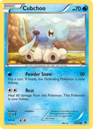 Cubchoo #28 · Emerging Powers Pokémon card