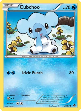 Cubchoo #29 · Emerging Powers Pokémon card