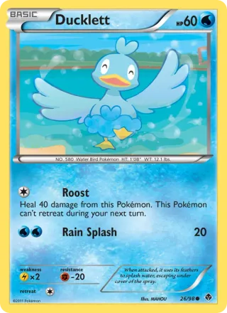 Ducklett #26 · Emerging Powers Pokémon card