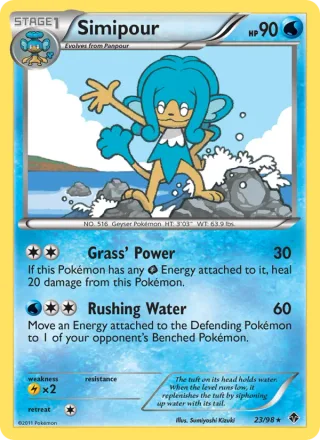 Simipour #23 · Emerging Powers Pokémon card