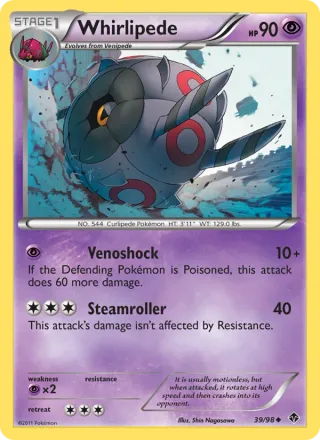 Whirlipede #39 · Emerging Powers Pokémon card