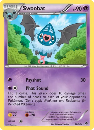 Swoobat #37 · Emerging Powers Pokémon card
