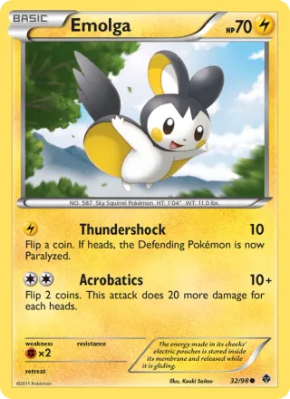 Emolga #32 · Emerging Powers Pokémon card