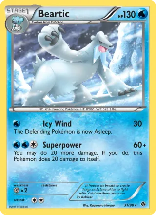 Beartic #31 · Emerging Powers Pokémon card
