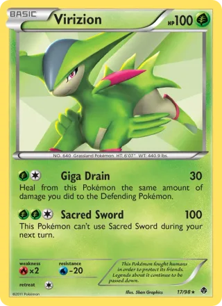 Virizion #17 · Emerging Powers Pokémon card