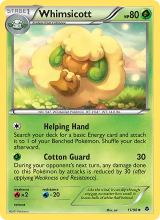 Whimsicott #11 · Emerging Powers Pokémon card