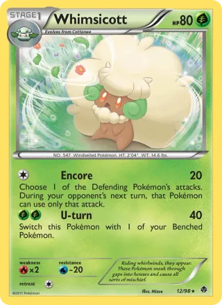 Whimsicott #12 · Emerging Powers Pokémon card