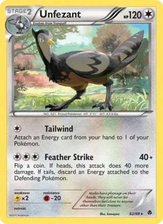 Unfezant #82 · Emerging Powers Pokémon card