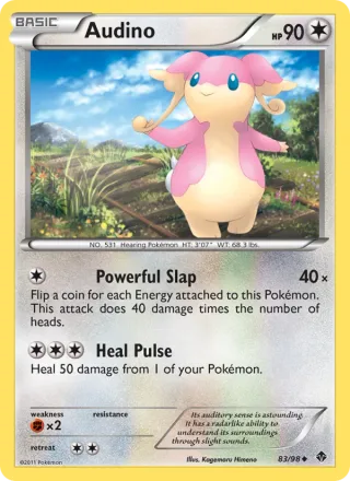 Audino #83 · Emerging Powers Pokémon card