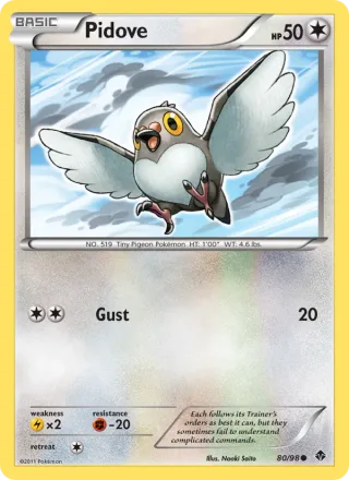 Pidove #80 · Emerging Powers Pokémon card