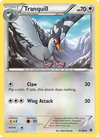 Tranquill #81 · Emerging Powers Pokémon card