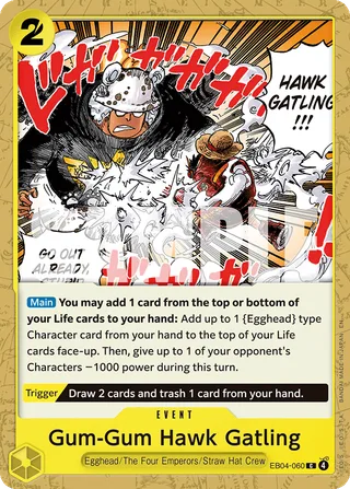 Gum-Gum Hawk Gatling #EB04-060 · Adventure on Kami's Island One Piece card