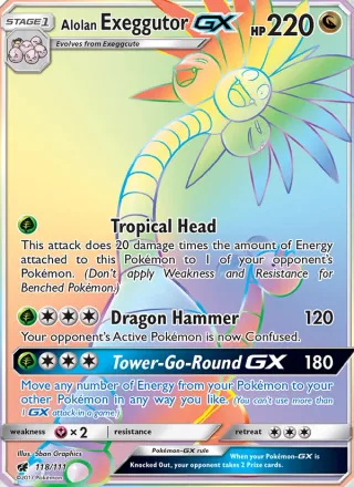Alolan Exeggutor GX #118 · Crimson Invasion Pokémon card