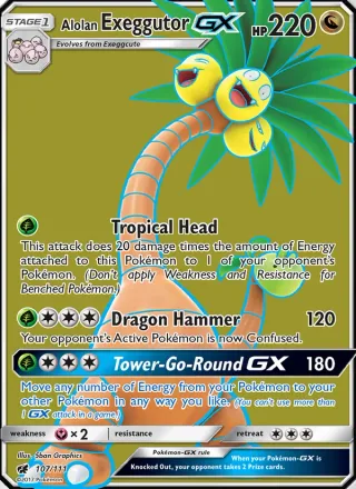 Alolan Exeggutor GX #107 · Crimson Invasion Pokémon card