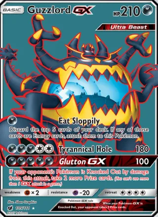 Guzzlord GX #105 · Crimson Invasion Pokémon card
