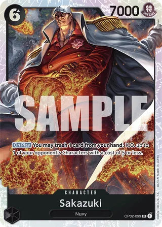 Sakazuki (SP) #OP02-099-sp · Kingdoms of Intrigue One Piece card