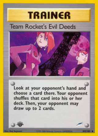 Team Rocket's Evil Deeds #103 · Neo Destiny Pokémon card
