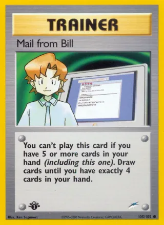 Mail from Bill #105 · Neo Destiny Pokémon card