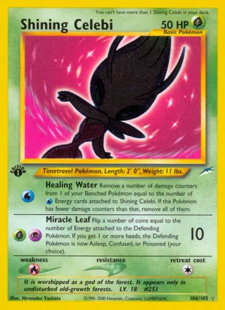 Shining Celebi #106 · Neo Destiny Pokémon card