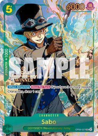 Sabo (3rd Anniversary Winner) #OP09-027-3rd-anniversary-winner · One Piece Promotion Cards One Piece card