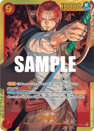 Shanks #OP01-120 · Romance Dawn One Piece card