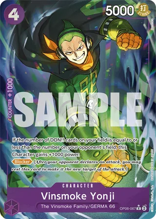 Vinsmoke Yonji (Alternate Art) #OP06-067-alternate-art · Premium Booster -The Best- One Piece card