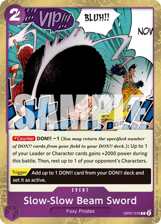 Slow-Slow Beam Sword (Pirate Foil) #OP07-076-pirate-foil · Premium Booster -The Best- Vol. 2 One Piece card