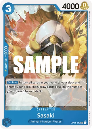 Sasaki #OP04-048 · Kingdoms of Intrigue Pre-Release Cards One Piece card