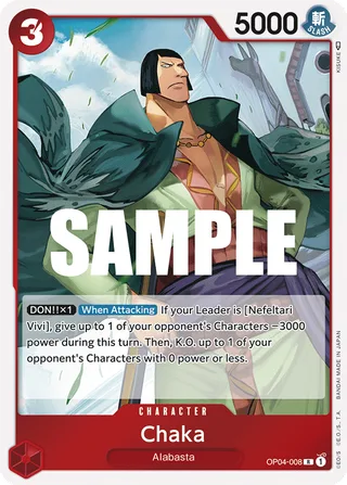 Chaka #OP04-008 · Kingdoms of Intrigue One Piece card