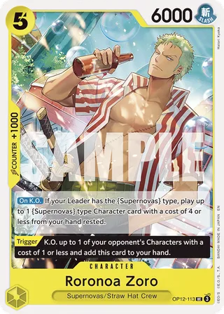 Roronoa Zoro #OP12-113 · Legacy of the Master One Piece card
