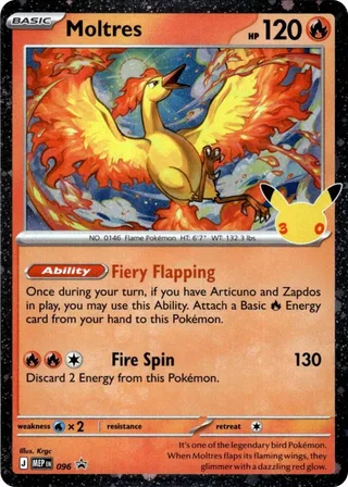Moltres - 096 (30th Celebration) #096 · MEP Black Star Promos Pokémon card