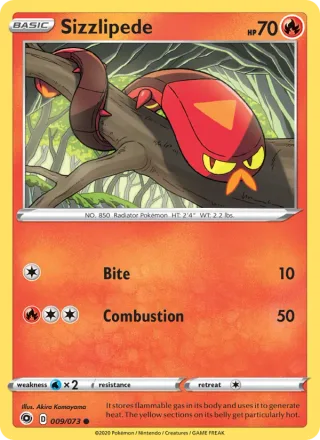 Sizzlipede #9 · Champion's Path Pokémon card