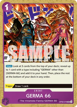 GERMA 66 #OP06-078 · Wings of the Captain Pre-Release Cards One Piece card