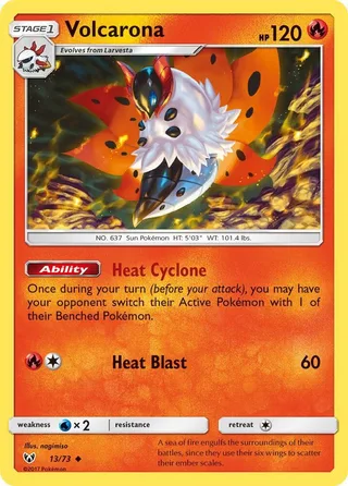 Volcarona #13 · Shining Legends Pokémon card