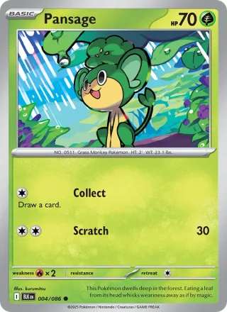 Pansage #004 · Black Bolt Pokémon card