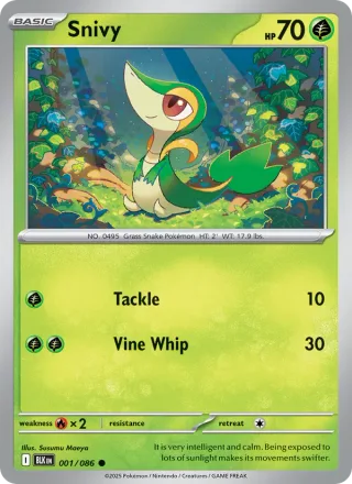 Snivy #001 · Black Bolt Pokémon card