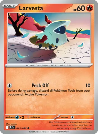 Larvesta #015 · Black Bolt Pokémon card