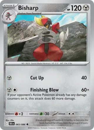 Bisharp #065 · Black Bolt Pokémon card