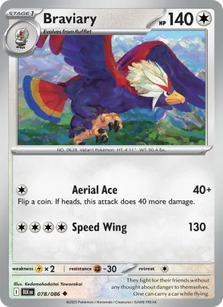 Braviary #078 · Black Bolt Pokémon card