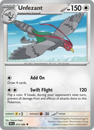 Unfezant #073 · Black Bolt Pokémon card