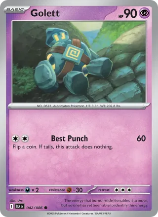 Golett #042 · Black Bolt Pokémon card