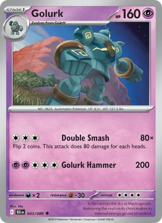 Golurk #043 · Black Bolt Pokémon card