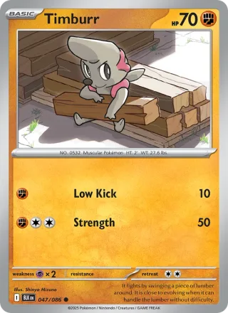 Timburr #047 · Black Bolt Pokémon card