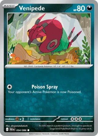 Venipede #054 · Black Bolt Pokémon card