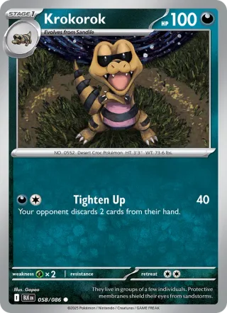 Krokorok #058 · Black Bolt Pokémon card
