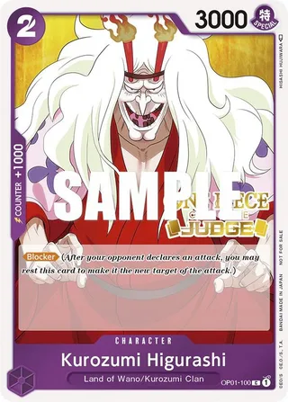 Kurozumi Higurashi (Judge) #OP01-100-judge · One Piece Promotion Cards One Piece card